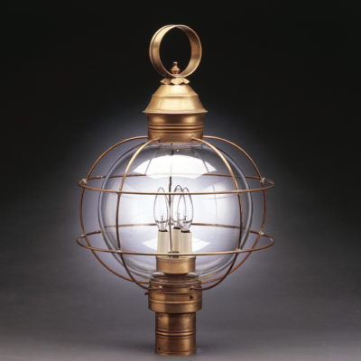 Round Caged Onion Post Lantern