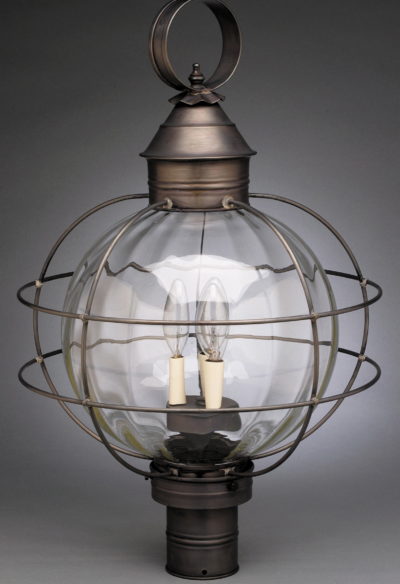 Round Caged Onion Post Lantern