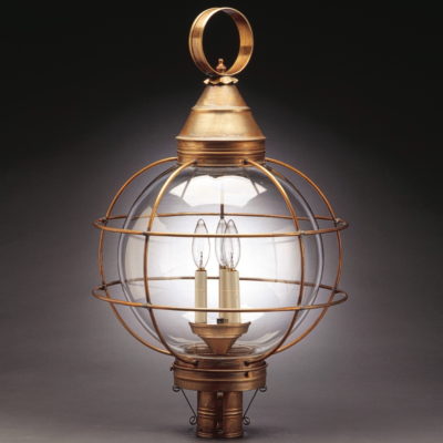 Round Caged Onion Post Lantern